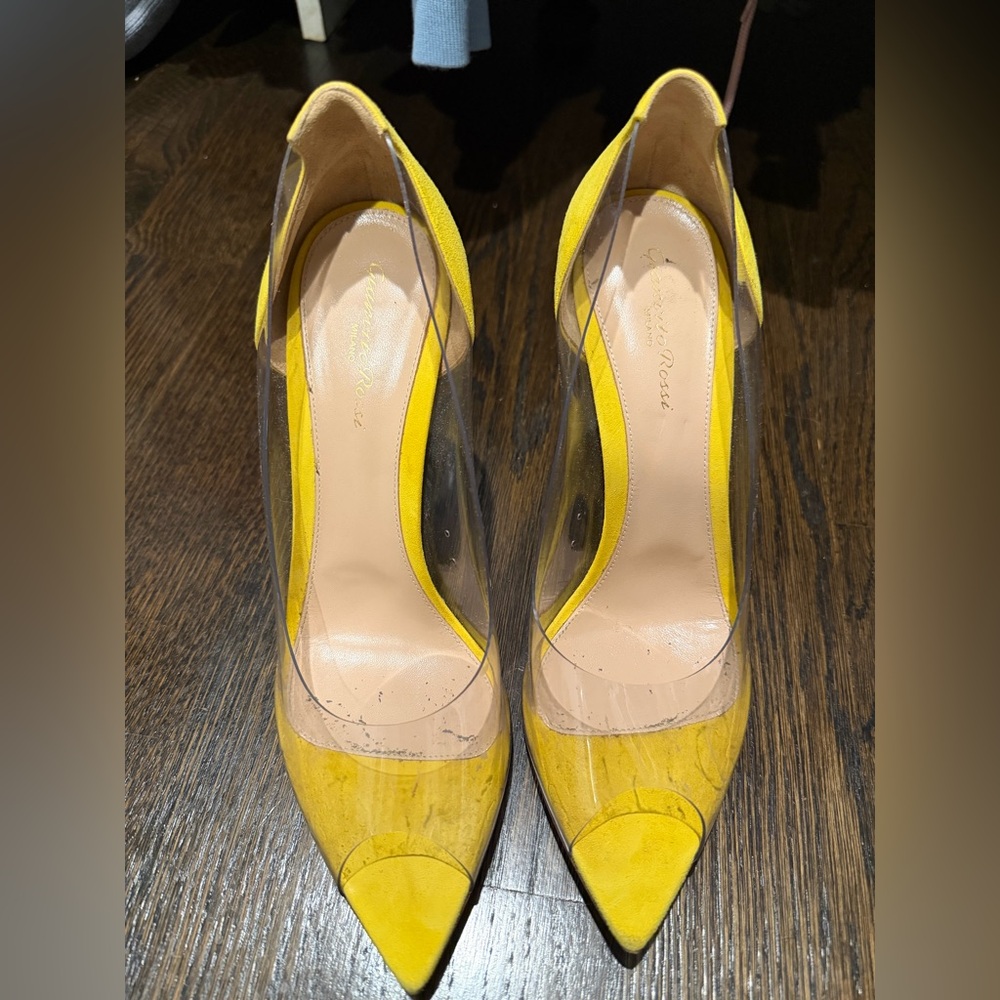 Gianvito Rossi Yellow Transparent Heels